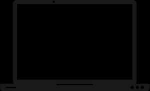 Modern Black Laptop Blank Screen PNG image with transparent background