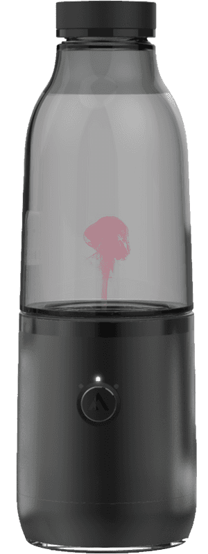 Modern Black Water Bottlewith Jellyfish Design PNG image with transparent background