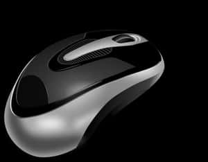 Modern Black Wireless Mouse PNG image with transparent background