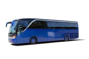 Modern Blue Coach Bus PNG Image