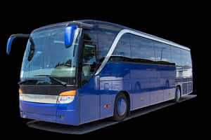 Modern Blue Coach Bus PNG image with transparent background