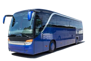 Modern Blue Coach Bus PNG Image