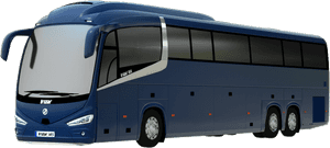 Modern Blue Tour Bus PNG image with transparent background