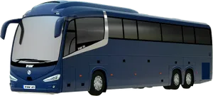 Modern Blue Tour Bus PNG Image