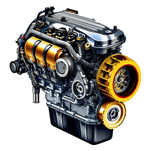 Modern Car Engine Cutaway PNG 06132024 PNG