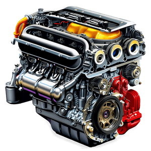 Modern Car Engine Cutaway PNG iko53 PNG