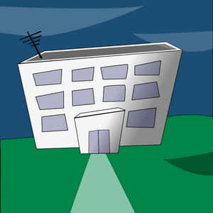 Modern Cartoon Building Illustration PNG image with transparent background