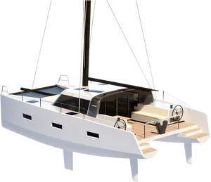 Modern Catamaran Yacht Design PNG Image