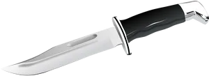 Modern Chef Knife Black Handle PNG Image