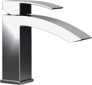 Modern Chrome Bathroom Faucet PNG Image