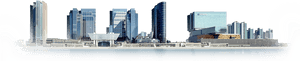 Modern City Skyline Panorama PNG