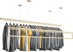 Modern Clothing Rack Display PNG Image