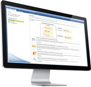 Modern Computer Monitor Displaying Software Interface PNG Image