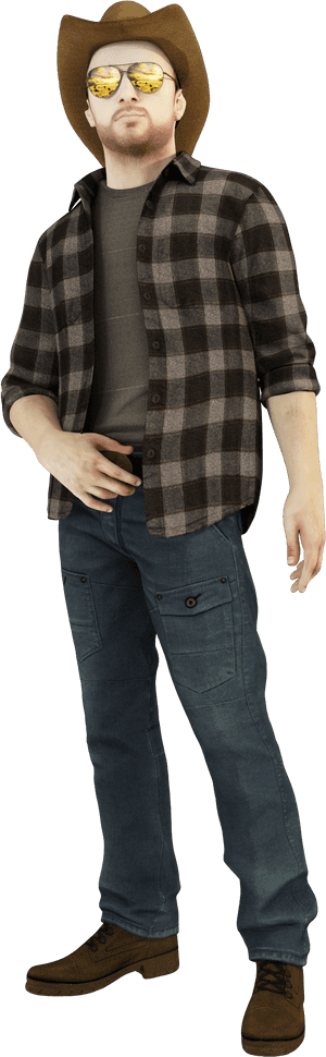 Modern Cowboy Casual Attire PNG image with transparent background