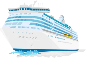 Modern Cruise Ship Illustration PNG Image