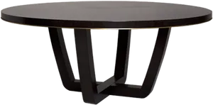 Modern Design Round Table Dark Background PNG Image