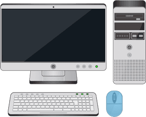 Modern Desktop Setup PNG image with transparent background