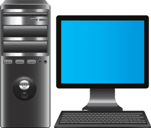 Modern Desktop Setup PNG image with transparent background