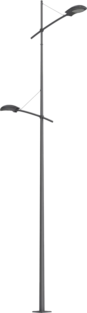 Modern Double Arm Street Lamp PNG Image