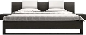 Modern Double Bed Design PNG Image