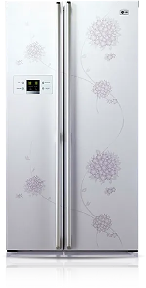 Modern Floral Design Refrigerator PNG Image