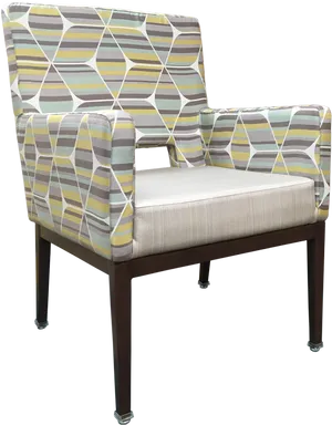 Modern Geometric Club Chair PNG Image