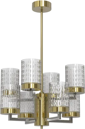 Modern Gold Chandelier Design PNG Image