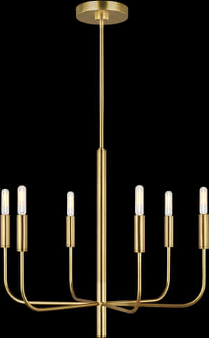 Modern Gold Chandelier Design PNG image with transparent background