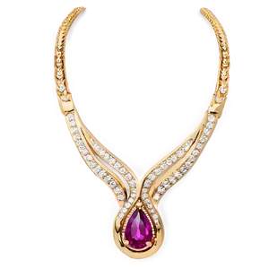 Modern Gold Necklace Png Kon18 PNG Image