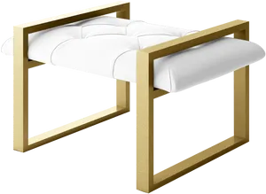 Modern Golden Frame Bench PNG Image