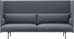 Modern Gray Couch Design PNG Image