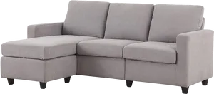 Modern Gray Sectional Sofawith Chaise PNG Image