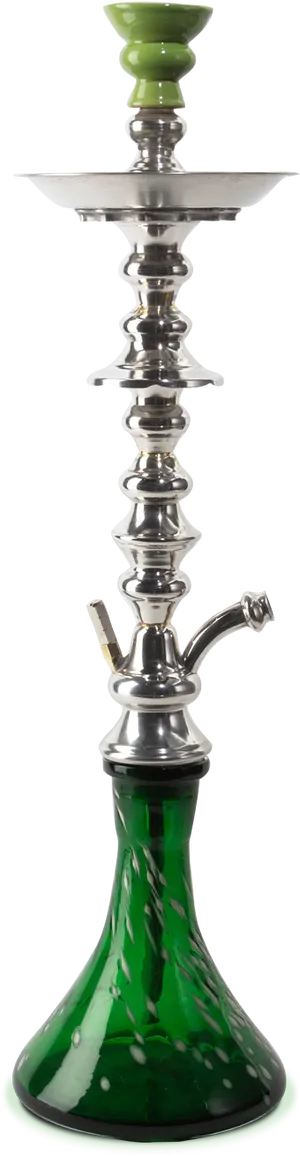 Modern Green Hookah Design PNG Image