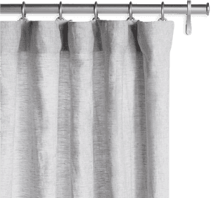Modern Grey Linen Curtain PNG with transparent background