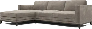 Modern Grey Sectional Sofawith Chaise PNG Image