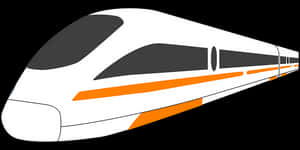 Modern High Speed Train Illustration PNG with transparent background