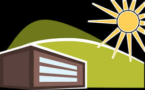 Modern House Sunrise Vector PNG image with transparent background