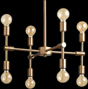 Modern Industrial Chandelier PNG image with transparent background