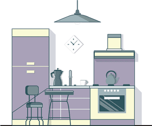 Kitchen Clipart Living Room - Phòng Bếp Hoạt Hình, HD Png Download PNG with transparent background