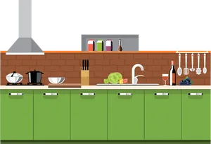 Modern Kitchen Interior Design PNG Image