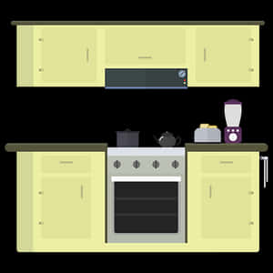 Modern Kitchen Setup Vector PNG with transparent background