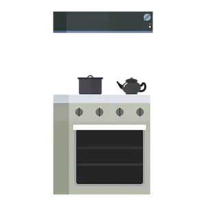 Modern Kitchen Stove Vector PNG Image