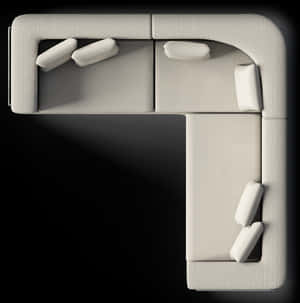 Modern L Shaped Sofa Top View PNG image with transparent background