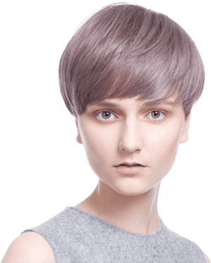 Rebecca Wig Female Short Straight Hair Qi Oblique Bangs - Portrait Photography, HD Png Download PNG image with transparent background