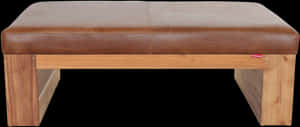 Modern Leather Wooden Ottoman Bench PNG image with transparent background