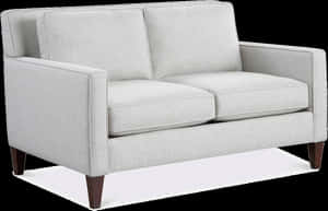 Modern Light Gray Loveseat Couch PNG image with transparent background