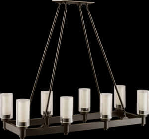 Modern Linear Chandelier Design PNG image with transparent background