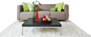 Modern Living Room Decor PNG Image