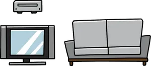 Modern Living Room Setup PNG Image