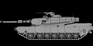 Modern Main Battle Tank Silhouette PNG with transparent background